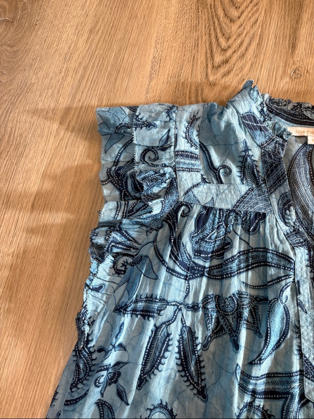 Love The Label Sara Top - Sasha Blue Paisley size small boho peasant festival - Picture 5 of 7